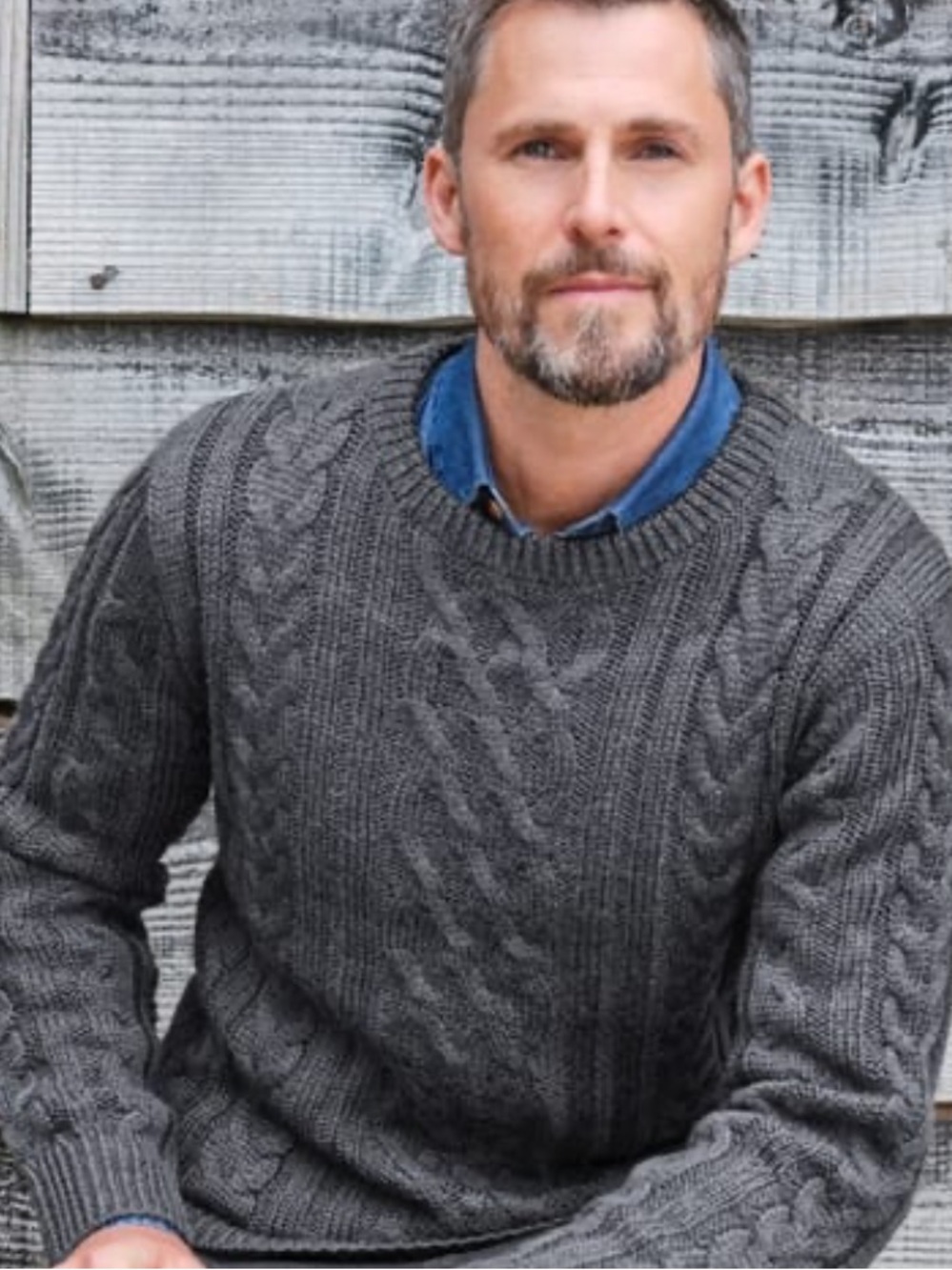 WoolOvers Men's Gray Fishermans Knit Sweater Size XL